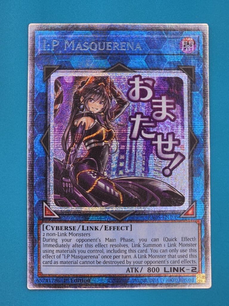 English I:P Masquerena card with foil across the whole card, border included