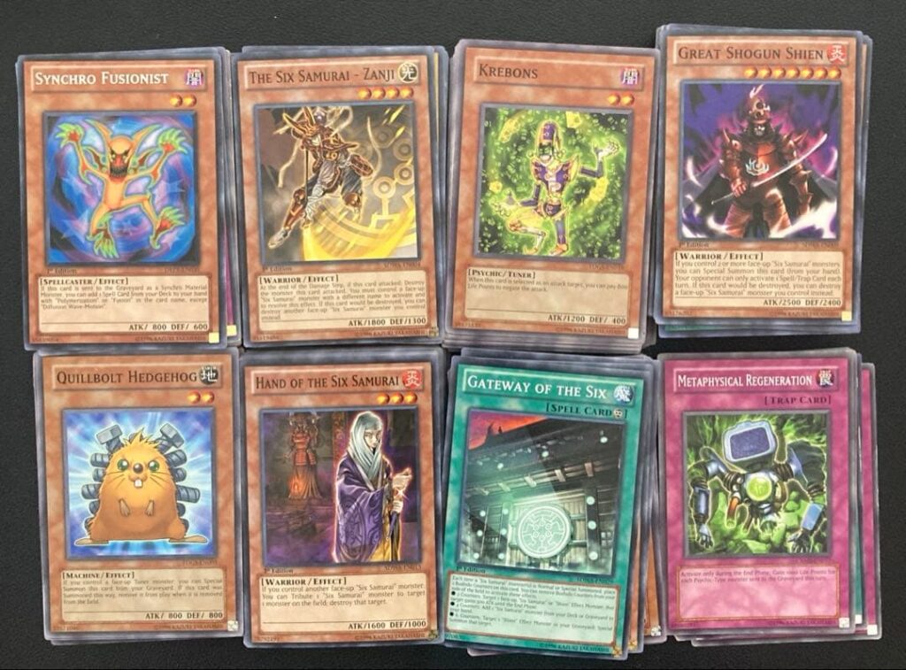 Stacks of English Yu-Gi-Oh! cards