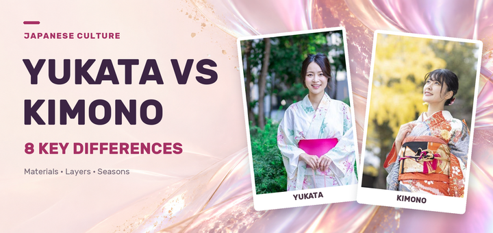 What Is the Difference Between Yukata and Kimono? 8 Key Points by Material, Layers, Season, and Formality